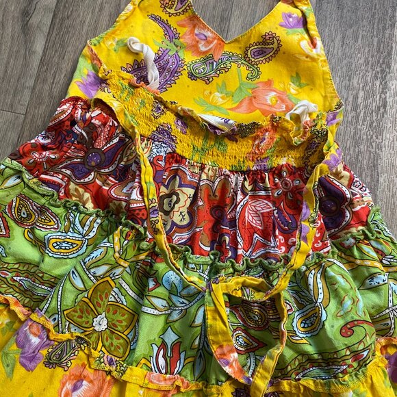 Blueberi Boulevard Colorful Tiered Halter Dress Girls Size 4 - Picture 5 of 6